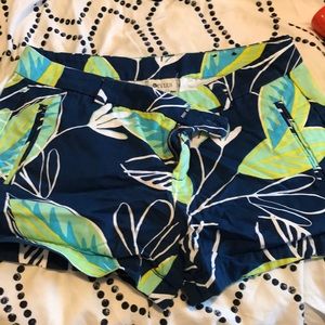 Navy patterned floral shorts